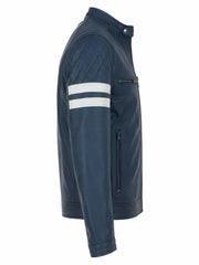 Men’s Blue Leather Jacket
