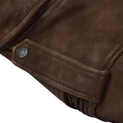 Men’s Brown Asymmetrical Leather Jacket