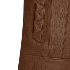 Men’s Brown Button-Up Leather Jacket