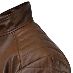 Men’s Brown Casual Shoulder Leather Jacket
