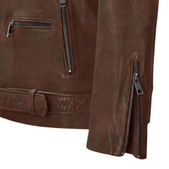 Men’s Brown Lapel Leather Jacket