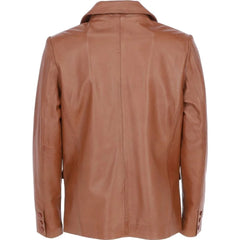 Men's Brown Leather Blazer