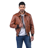 Men’s Brown Leather Casual Jacket