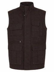 Men's Brown Leather Eight Pocket Vest