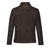 Men’s Dark Brown Leather Jacket with Dual Zippers