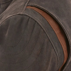 Men’s Brown Leather Jacket with Striped Sleeves