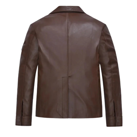 Men’s Brown Multi-Pocket Standard Leather Jacket