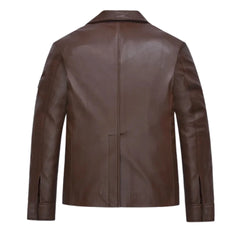 Men’s Brown Multi-Pocket Standard Leather Jacket