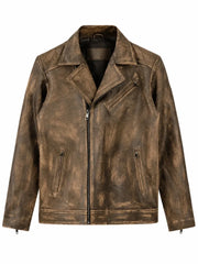 Men’s Brown Premium Leather Jacket Front