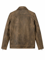 Men’s Brown Premium Leather Jacket Back