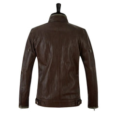 Men’s Brown Quilted Field Leather Jacket