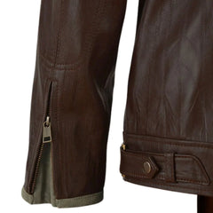 Men’s Brown Quilted Field Leather Jacket