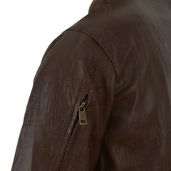 Men’s Brown Quilted Field Leather Jacket