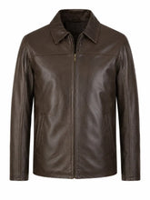 Men’s Brown Sheepskin Leather Jacket Front