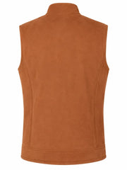 Men's Brown Suede Shearling-Lined Leather Vest