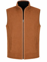 Men's Brown Suede Shearling-Lined Leather Vest
