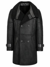 Men's Bryan Black Shearling Leather Full Length Coat