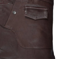 Men’s Burgundy Asymmetrical Leather Jacket