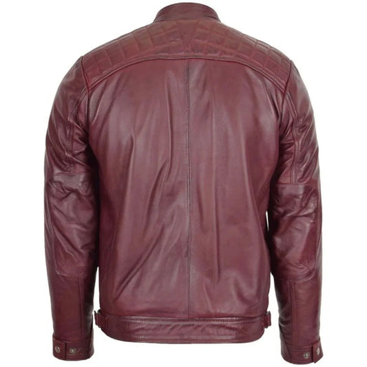 Men’s Burgundy Stylish Leather Jacket