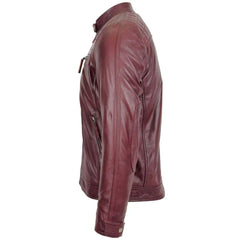 Men’s Burgundy Stylish Leather Jacket