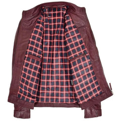 Men’s Burgundy Stylish Leather Jacket