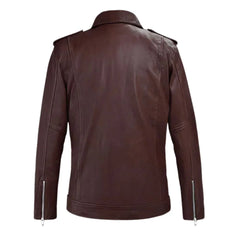 Men’s Burgundy Leather Jacket
