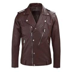 Men’s Burgundy Leather Jacket