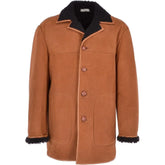 Men’s Shearling Lined Brown And Black Suede Coat