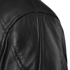 Men’s Casual Black Multi-Pocket Leather Jacket