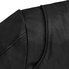 Men’s Classic Black Asymmetrical Casual Leather Jacket
