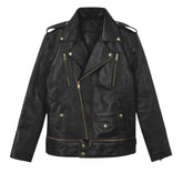 Men’s Classic Black Asymmetrical Leather Jacket