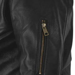 Men’s Classic Black Asymmetrical Leather Jacket