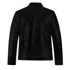 Men’s Classic Black Four-Pocket Leather Jacket
