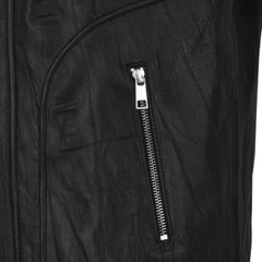 Men’s Classic Black Hooded Leather Jacket