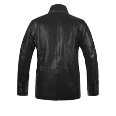 Men’s Classic Black Leather Blazer Jacket