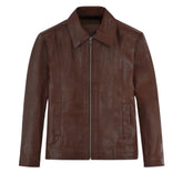 Men’s Brown Minimalist Leather Jacket