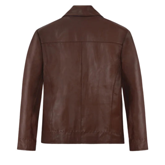 Men’s Brown Minimalist Leather Jacket