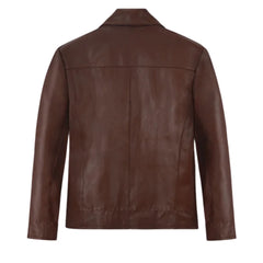 Men’s Brown Minimalist Leather Jacket