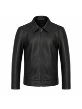Men’s Classic Black Leather Jacket Front