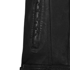 Men’s Classic Black Leather Trucker Jacket