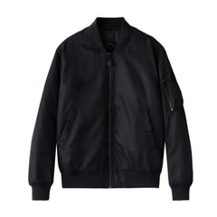 Men's Classic Black Utility Pocket Bomber Jacket