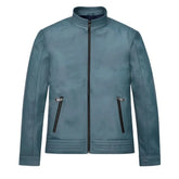 Men’s Classic Blue Leather Jacket