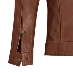 Men’s Classic Brown Minimalist Leather Jacket