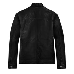Men’s Classic Zip Black Leather Jacket