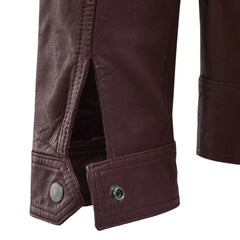 Men’s Classic Zip Burgundy Leather Jacket