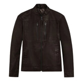 Men’s Classic Zip Dark Brown Leather Jacket