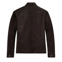 Men’s Classic Zip Dark Brown Leather Jacket