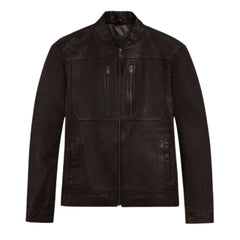 Men’s Classic Zip Dark Brown Leather Jacket