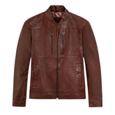 Men’s Classic Zip Tan Leather Jacket