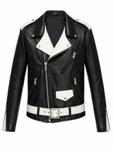 Men’s Contrast Leather Jacket Front